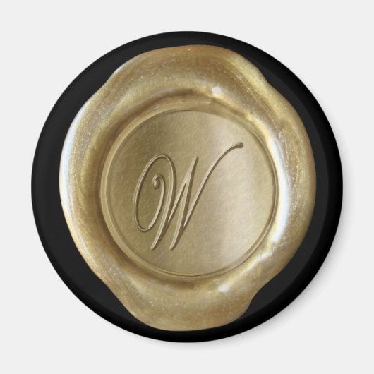 Wax Siegel Monogram Magnet - Gold - Script Style - (Vorne)