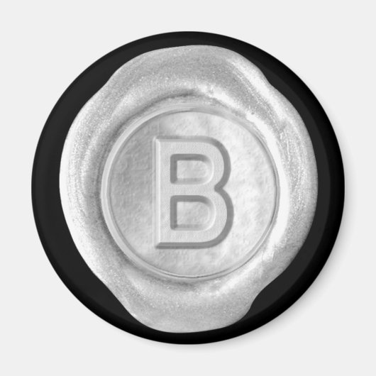 Wax Siegel Monogram Magnet - Silver - Bold Style - (Vorne)