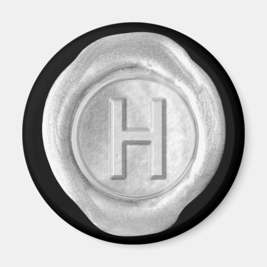 Wax Siegel Monogram Magnet - Silver - Bold Style - (Vorne)
