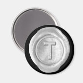 Wax Siegel Monogram Magnet - Silver - Bold Style - (Vorderseite/Rückseite)