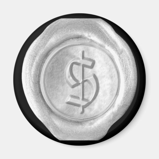 Wax Siegel Monogram Magnet - Silver - Old English (Vorne)