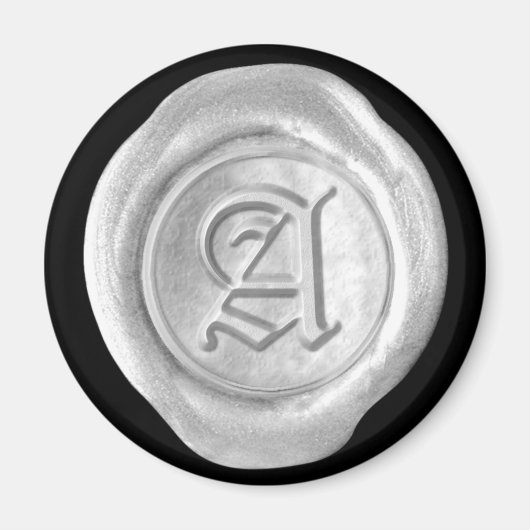 Wax Siegel Monogram Magnet - Silver - Old English (Vorne)