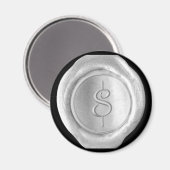 Wax Siegel Monogram Magnet - Silver - Script Style (Vorderseite/Rückseite)