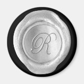 Wax Siegel Monogram Magnet - Silver - Script Style (Vorne)
