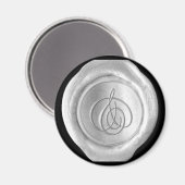 Wax Siegel Monogram Magnet - Silver - Script Style (Vorderseite/Rückseite)