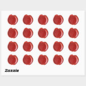 Wax Siegel Monogram - Red - Script T - Runder Aufkleber (Blatt)