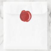 Wax Siegel Monogram - Red - Script T - Runder Aufkleber (Tasche)