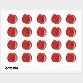 Wax Siegel Monogram - Red - Script Z - Runder Aufkleber (Blatt)