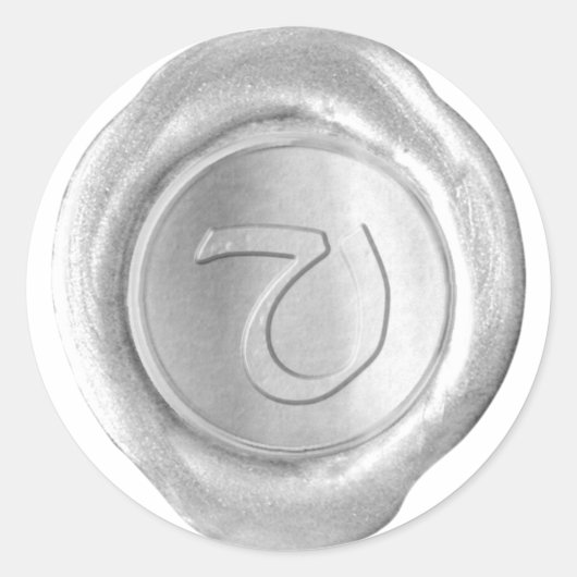 Wax Siegel Monogram - Silver - Artistic Style V - Runder Aufkleber (Vorderseite)