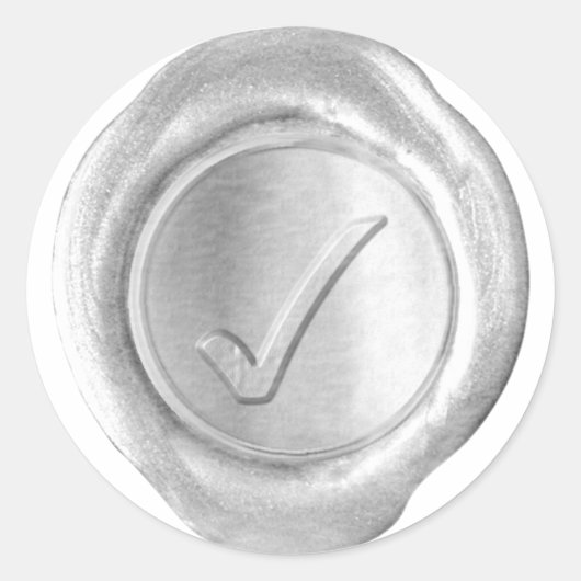 Wax Siegel Monogram - Silver - Custom Karo Mark - Runder Aufkleber (Vorderseite)