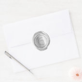 Wax Siegel Monogram - Silver - ModernSlim G - Runder Aufkleber (Umschlag)