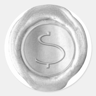Wax Siegel Monogram - Silver - ModernSlim $ - Runder Aufkleber
