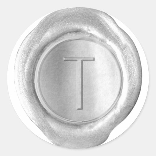 Wax Siegel Monogram - Silver - ModernSlim T - Runder Aufkleber (Vorderseite)