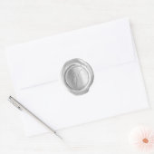Wax Siegel Monogram - Silver - Script V - Runder Aufkleber (Umschlag)