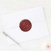 Wax Siegel Red Double Initials Mit Monogramm Runder Aufkleber (Umschlag)
