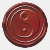 Wax Siegel Red Yang Yang Symbol Runder Aufkleber (Vorderseite)