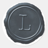 Wax Siegel Silver Blue Monogram L Initial Runder Aufkleber (Vorderseite)