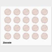Wax Siegel Wedding Accent Initials Rose Gold ID870 Runder Aufkleber (Blatt)