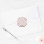 Wax Siegel Wedding Accent Initials Rose Gold ID870 Runder Aufkleber (Umschlag)