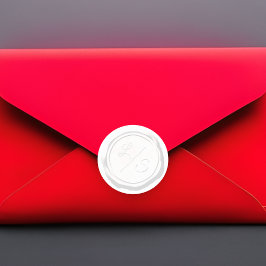 Wax Siegel White Double Initials Mit Monogramm Runder Aufkleber