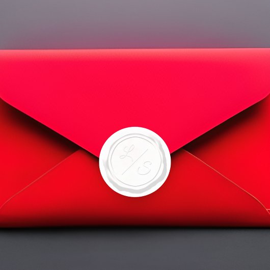 Wax Siegel White Double Initials Mit Monogramm Runder Aufkleber