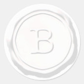 Wax Siegel White Monogram B Initial Runder Aufkleber (Vorderseite)