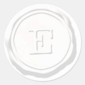 Wax Siegel White Monogram E Initial Runder Aufkleber (Vorderseite)