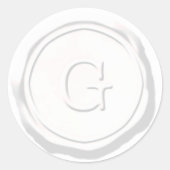 Wax Siegel White Monogram G Initial Runder Aufkleber (Vorderseite)
