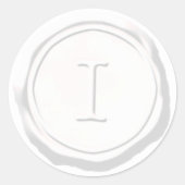 Wax Siegel White Monogram I Runder Aufkleber (Vorderseite)