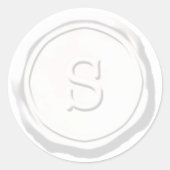 Wax Siegel White Monogram S Initial Runder Aufkleber (Vorderseite)
