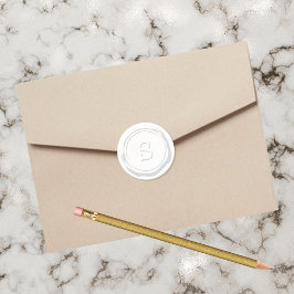 Wax Siegel White Monogram S Initial Runder Aufkleber