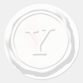 Wax Siegel White Monogram Y Initial Runder Aufkleber (Vorderseite)