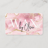 Wax Specialist Esthetician Pink QR Code  Visitenkarte (Vorderseite)
