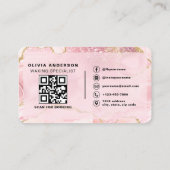 Wax Specialist Esthetician Pink QR Code Visitenkarte (Rückseite)