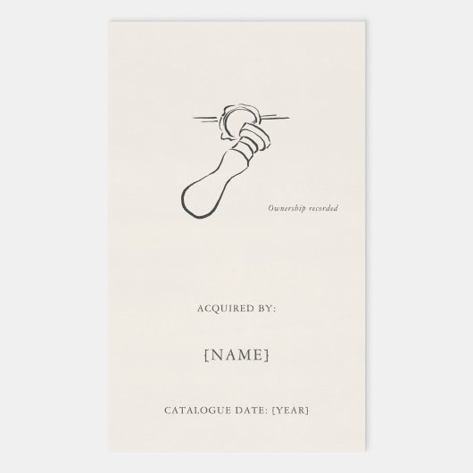 Wax Stamp Ex Libris Bookplate -Library Label  Rechteckiger Aufkleber