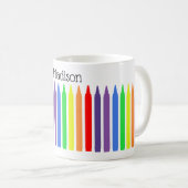 Wax Stifte in funky Regenbogenfarben, Ihr Name Kaffeetasse (VorderseiteRechts)