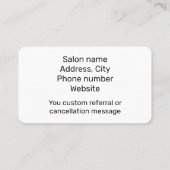 Waxen der Pflanze   Visitenkarte (Rückseite)