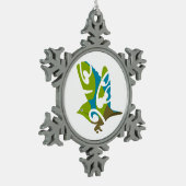 Waxeye - Tauhou , Neuseeland Bird Schneeflocken Zinn-Ornament (Links)