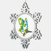 Waxeye - Tauhou , Neuseeland Bird Schneeflocken Zinn-Ornament (Rechts)