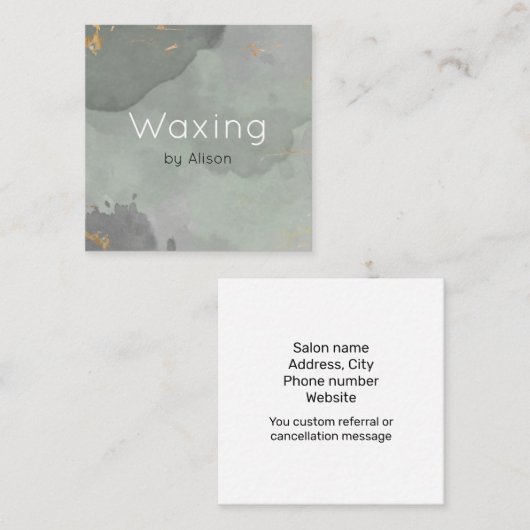 Waxing Graugoldfarbe Quadratische Visitenkarte (Vorne/Hinten)