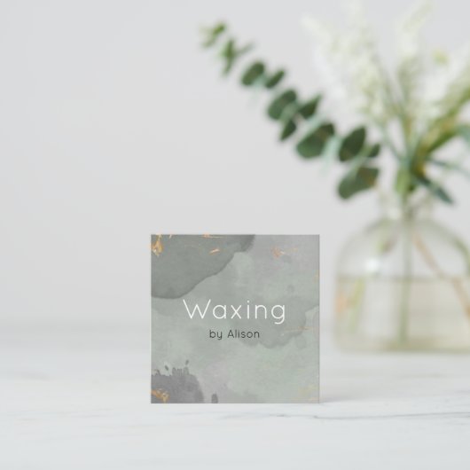 Waxing Graugoldfarbe Quadratische Visitenkarte (Stehend Vorderseite)