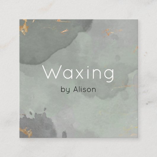 Waxing Graugoldfarbe Quadratische Visitenkarte (Vorderseite)
