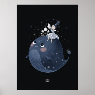 WAXING MOON WHALE von Alexandra Dikaia Poster