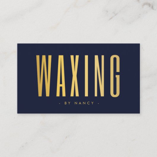 Waxing Navy And Gold  Visitenkarte (Vorderseite)