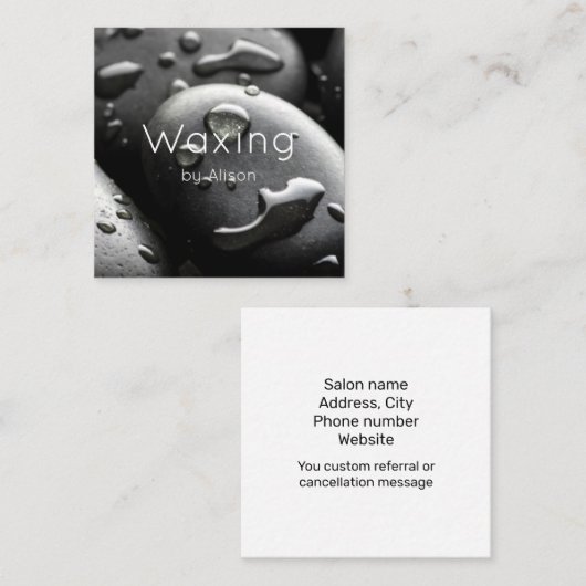 Waxing schwarz quadratische visitenkarte (Vorne/Hinten)