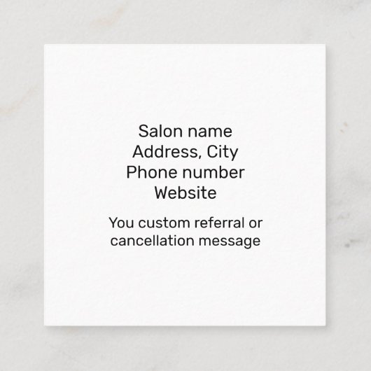 Waxing schwarz quadratische visitenkarte (Rückseite)