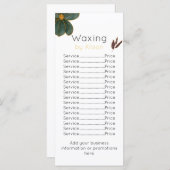 Waxtechniker/Ästhetiker Goldener Maroon aquamarin Menükarte (Vorne/Hinten)