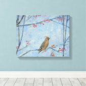 Waxwing 2013 Öl auf Leinwand (Insitu (Holzboden))