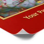 Waxwing Bird Art kreieren Ihr eigenes Personalisie Poster (Ecke)