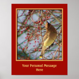 Waxwing Bird Art kreieren Ihr eigenes Personalisie Poster